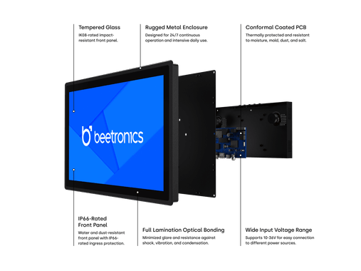 19 Tums Touchskärm, Metall (Hög Ljusstyrka)