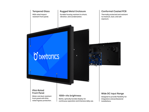 24 Tums Touchskärm, Metall (Hög Ljusstyrka)