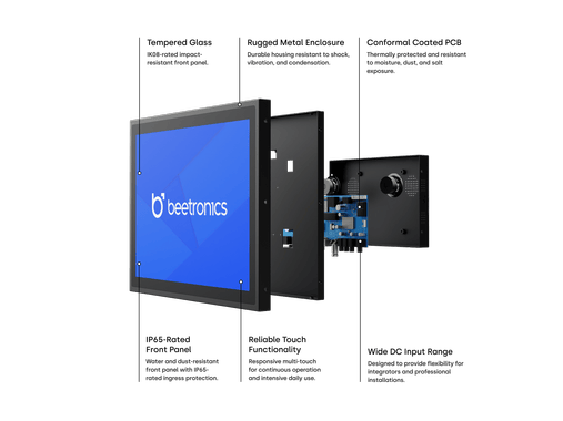 8 Tums Touchskärm, Metall (4:3)